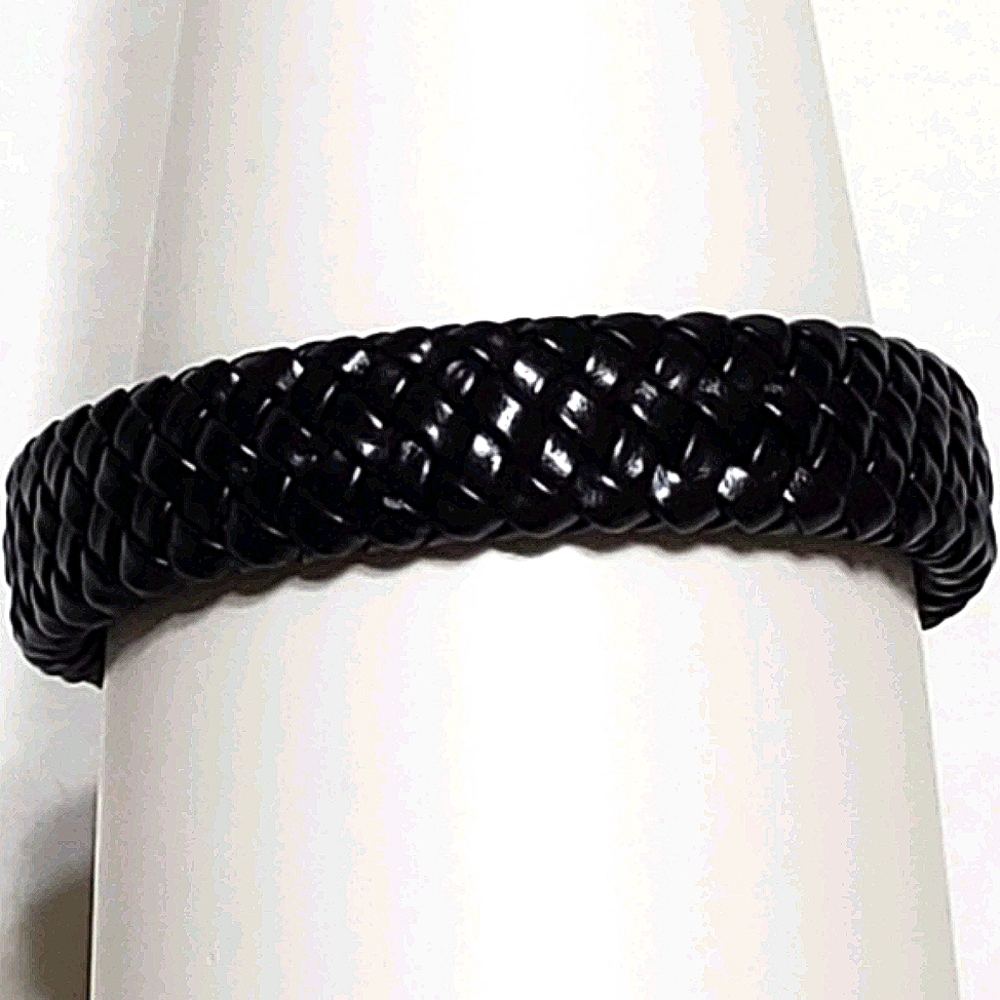 Bracelet Black Leather Jewelry - Picture 2 of 8